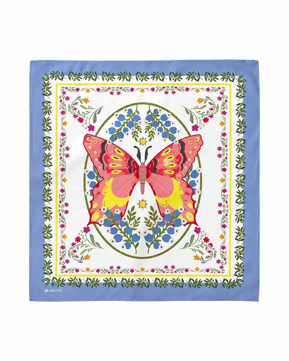 Butterfly Muse - Silk Satin Summer Scarf
