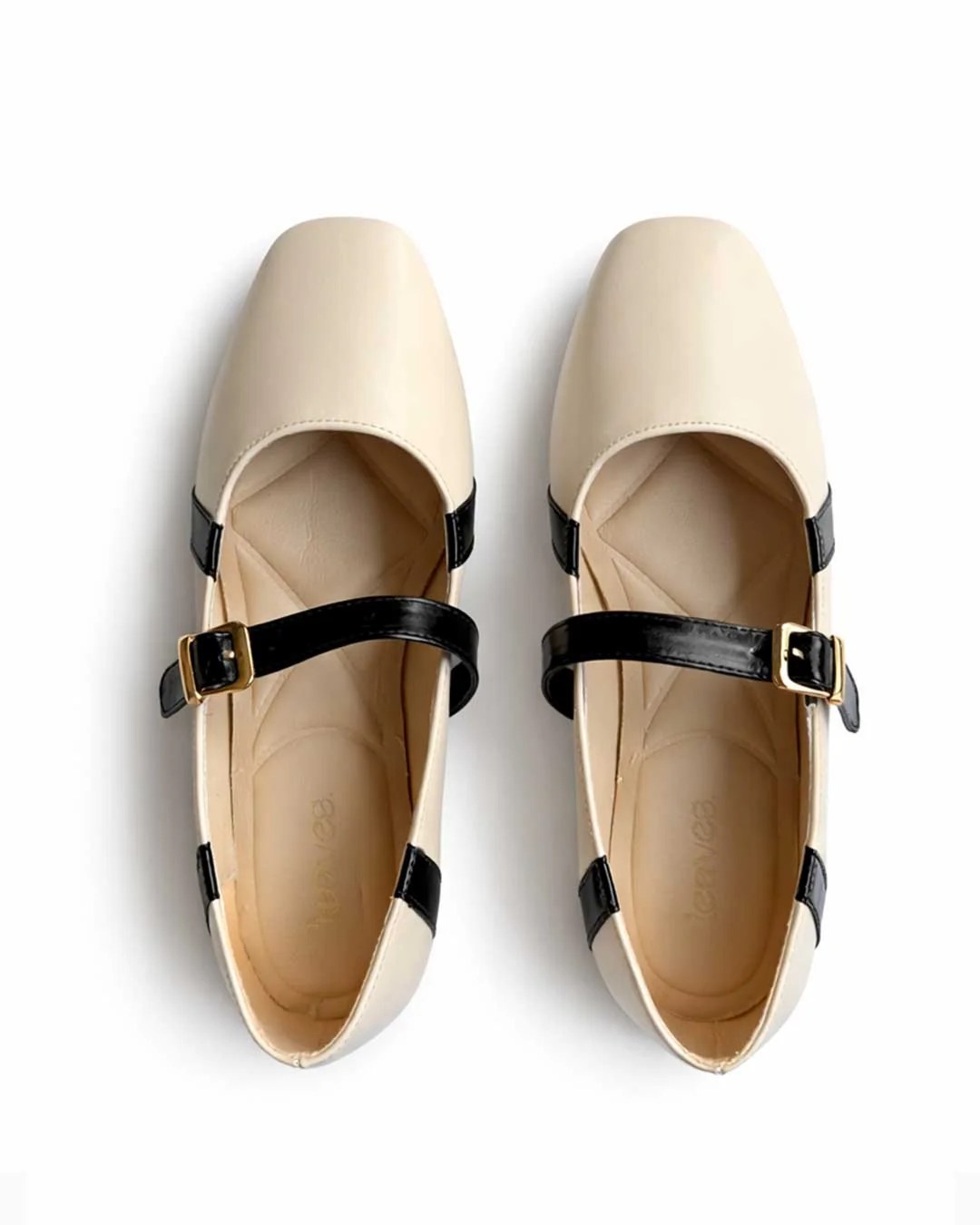 Strap Mary Jane Ballet Flats – Beige