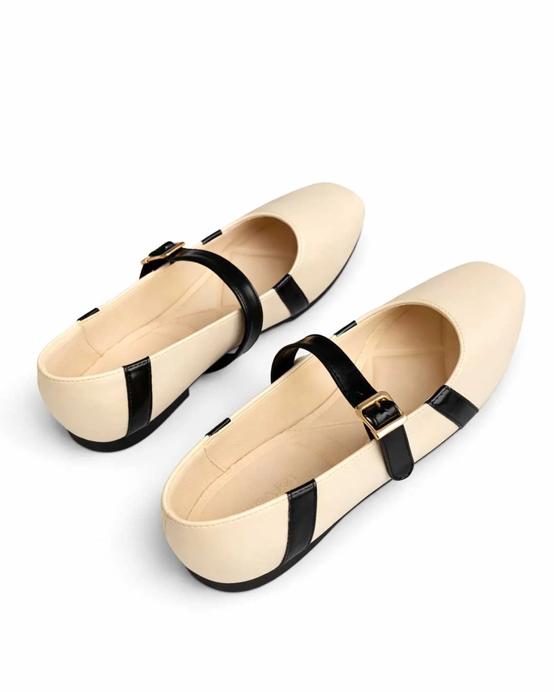 Strap Mary Jane Ballet Flats – Beige