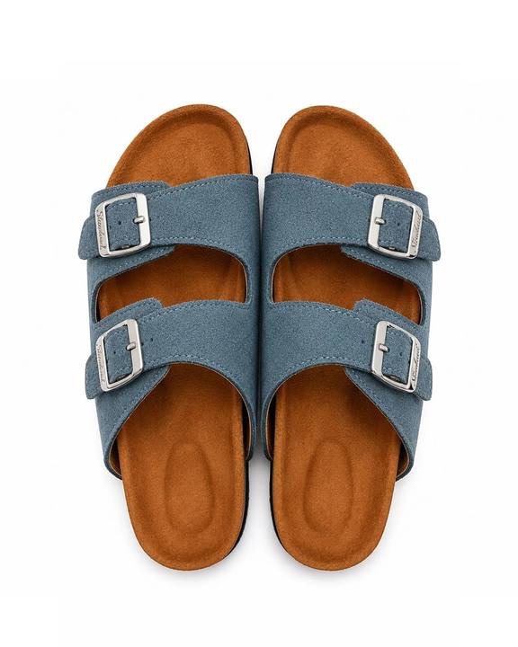 Unisex Double Buckle Slides - Indigo
