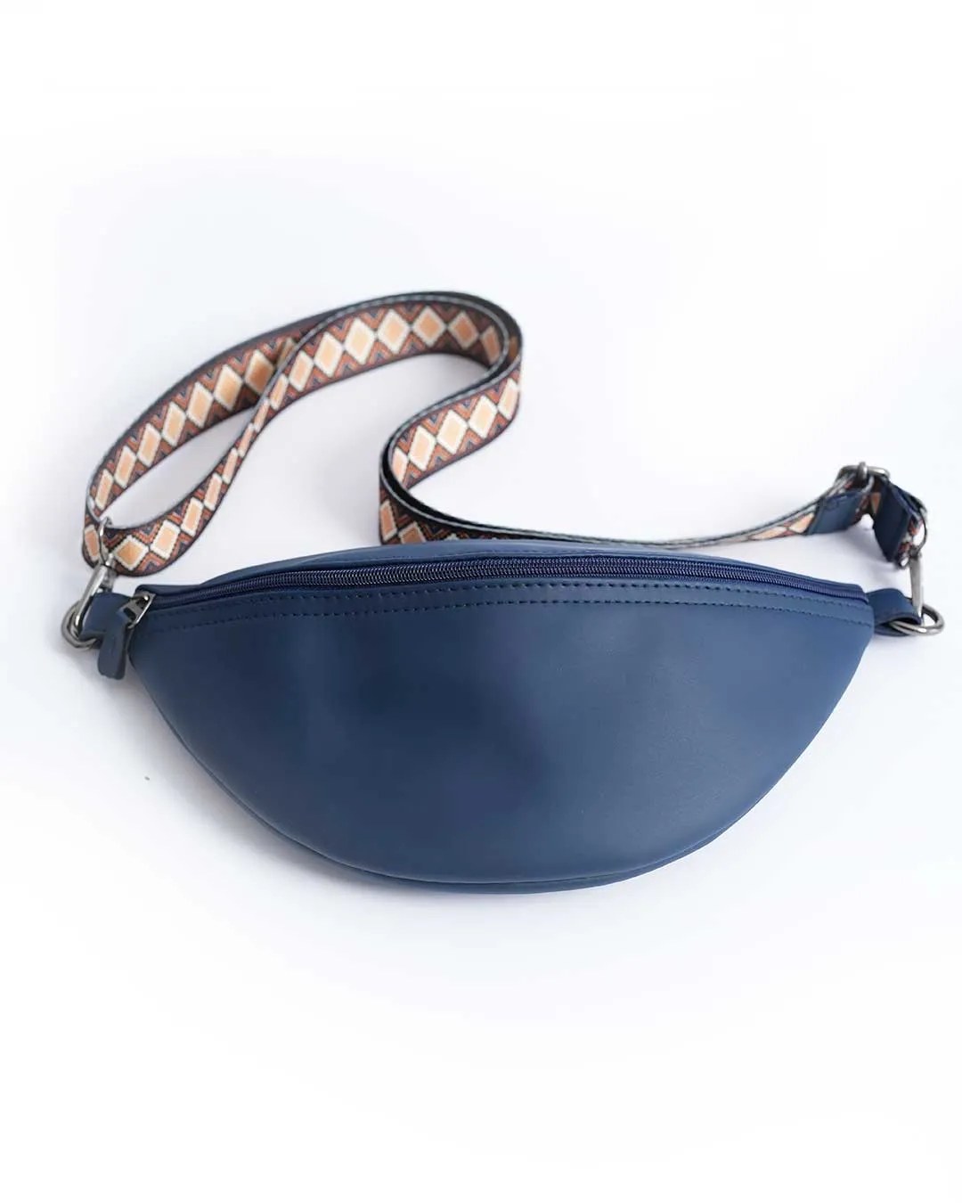 Leather Fanny Pack - Navy