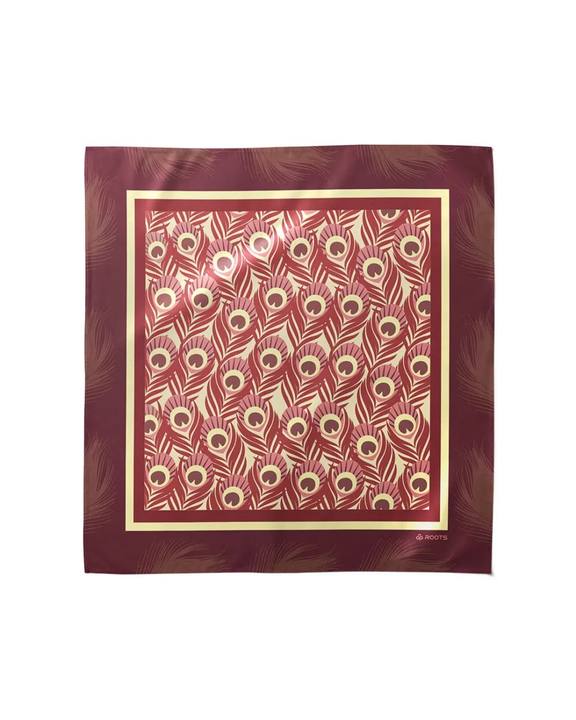 Peacock Feather - Silk Satin Scarf