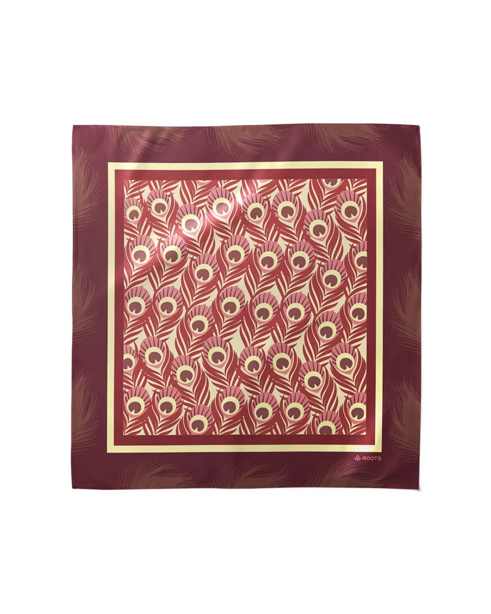 Peacock Feather - Silk Satin Scarf