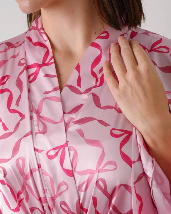 Miss Ribbons – Silk Satin Robe