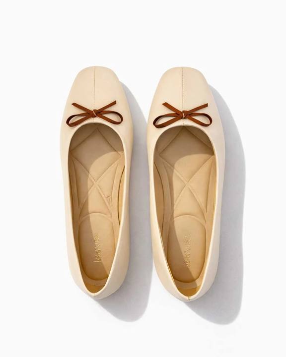 Bow Classic Ballet Flats – Cream