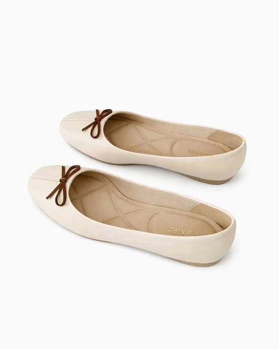 Bow Classic Ballet Flats – Cream