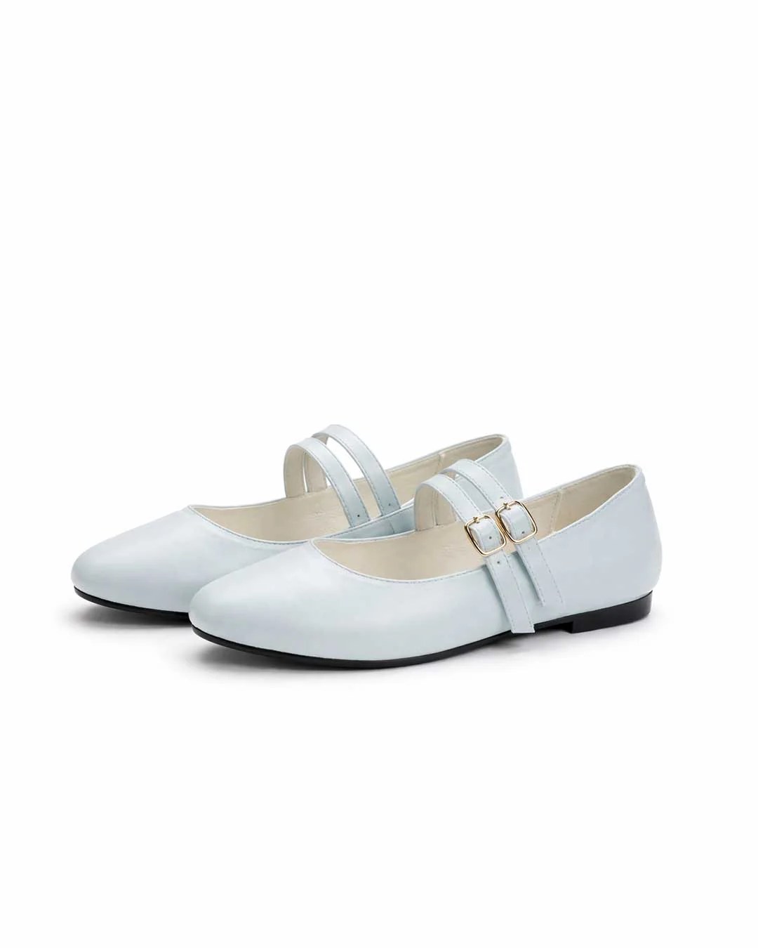 Double Strap Mary Jane Ballet Flats – Baby Blue