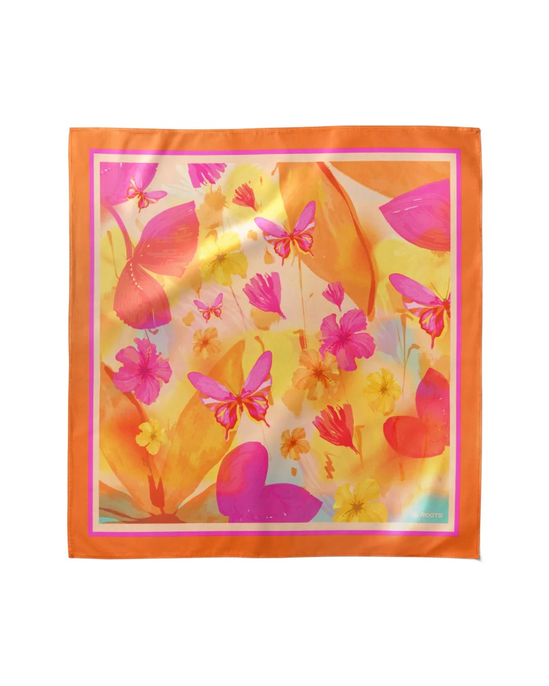 Pink Wings – Silk Satin Summer Scarf
