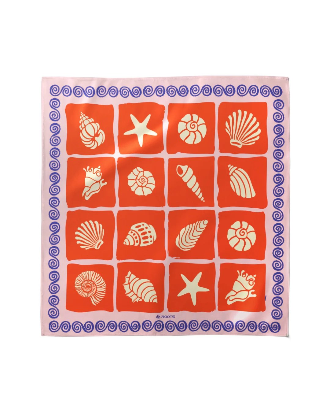 Shady Shells – Silk Satin Summer Scarf