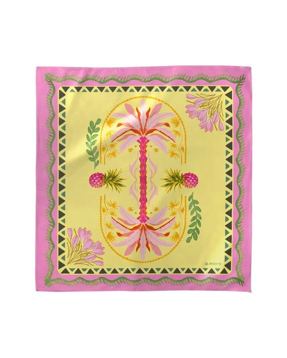 Palm Oasis – Silk Satin Summer Scarf