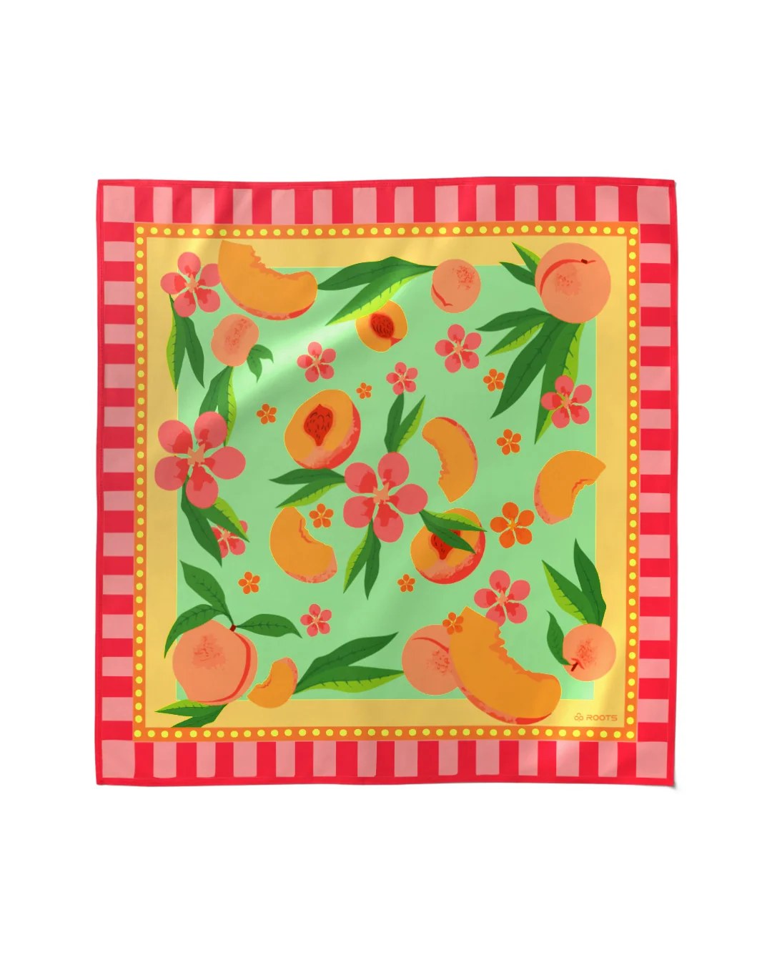 Peach Punch – Silk Satin Summer Scarf