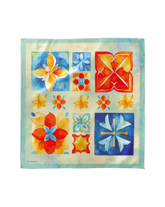 Mosaic Stories – Silk Satin Summer Scarf