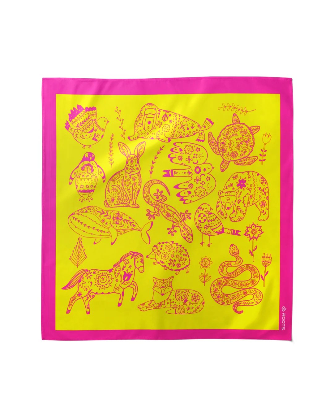 Line Creatures - Silk Satin Summer Scarf