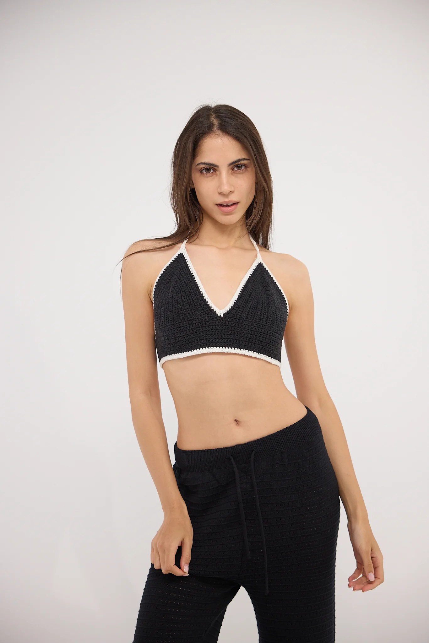 The Skewbald - Black crochet top