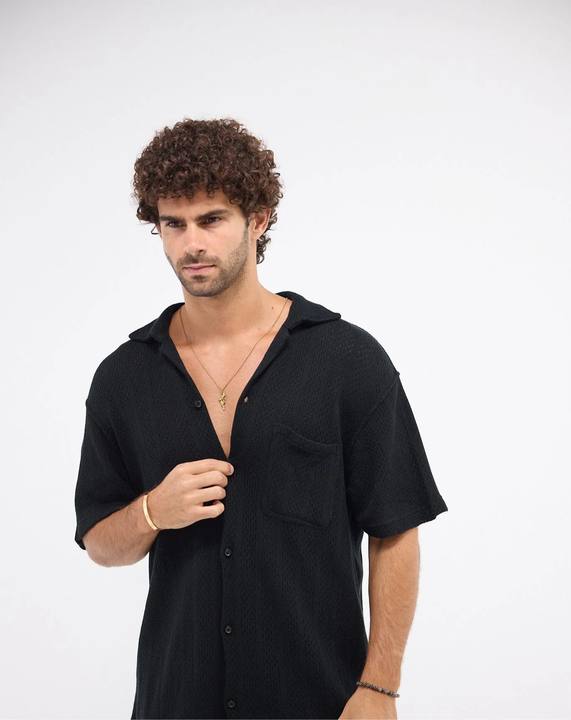 The Breezy Tee - Black Knitted