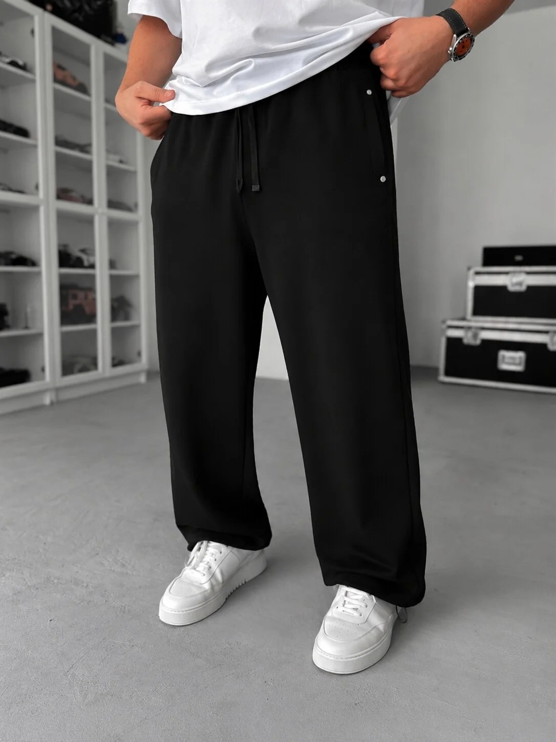 Soft Wide-Leg Pants – Black