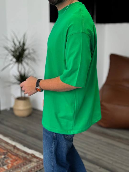 Green Basic Oversize T-Shirt