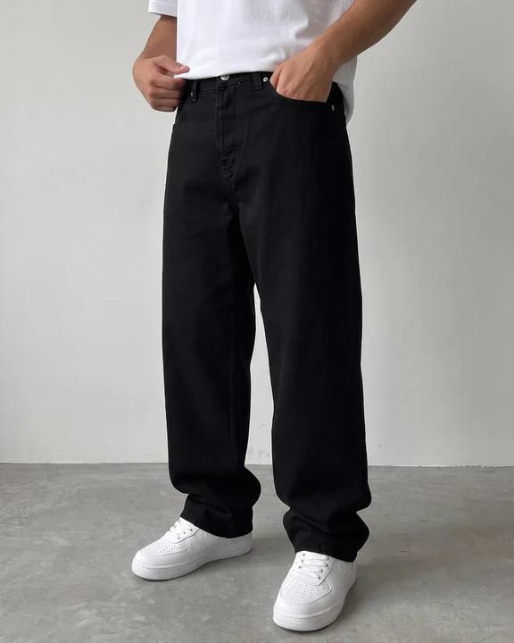 Jet Black Relaxed Fit Denim Jeans