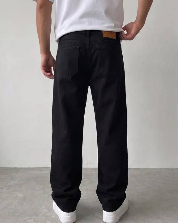 Jet Black Relaxed Fit Denim Jeans