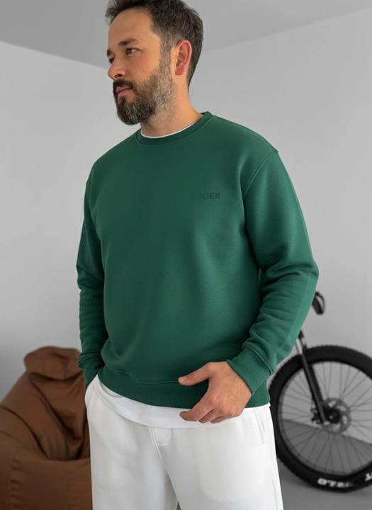Oversized Crewneck Sweatshirt - Olive Green