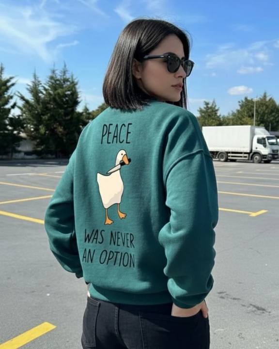 Crewneck Duck Peace Olive Green