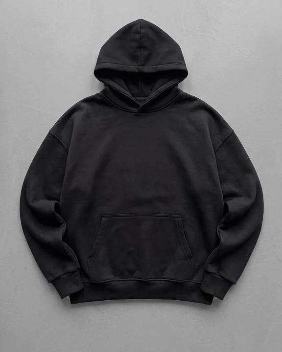 Black "stayed-in-bed" Printed Oversize Hoodie