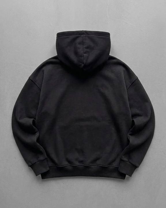 Black "Scooter" Printed Oversize Hoodie