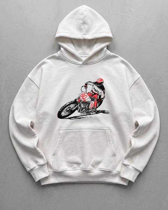 Off-White "Racing" Printed Oversize Hoodie