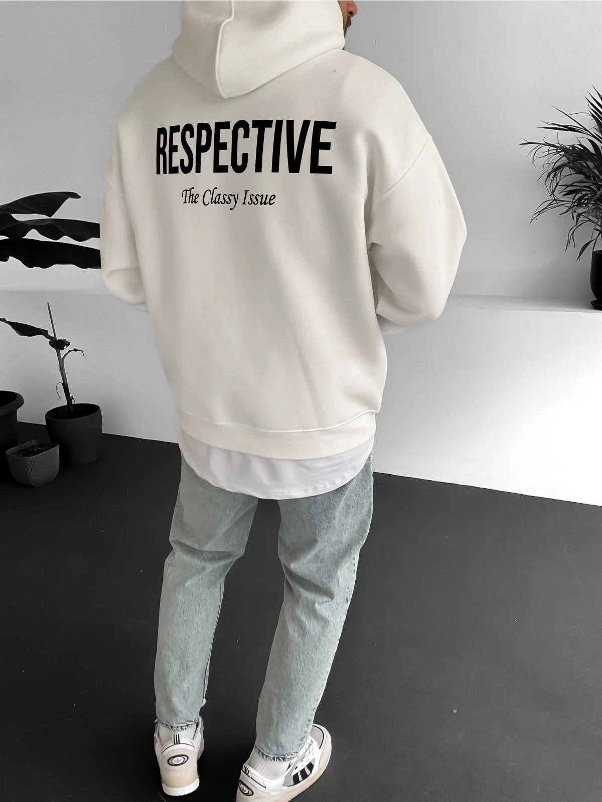 Off-White "Respective " Printed Oversize Hoodie