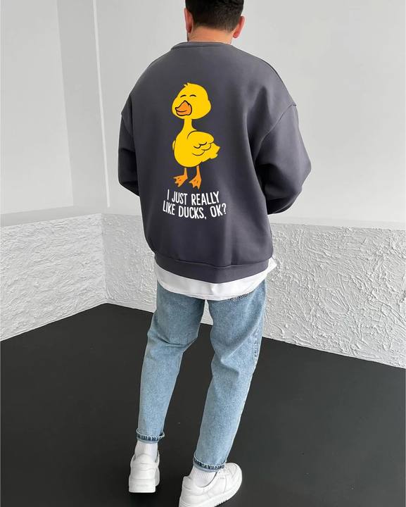 Smoked "Duck Lover" Printed Oversize Sweatshirt
