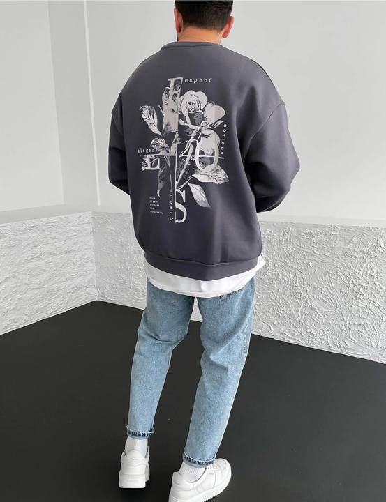 Smoked "Flower" Printed Oversize Sweatshirt