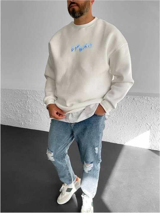 Off-White "Eye Hearts" Printed Oversize Sweatshirt