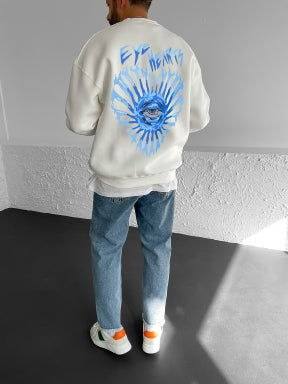 Off-White "Eye Hearts" Printed Oversize Sweatshirt