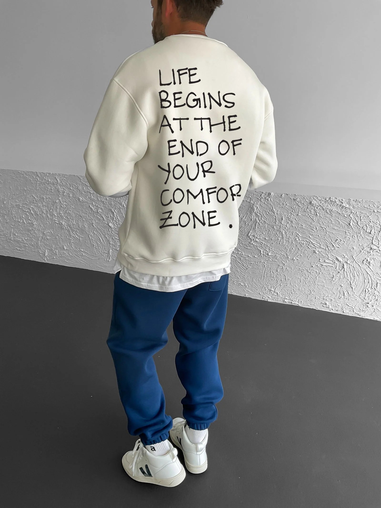 Off-White "Life" Printed Oversize Sweatshirt