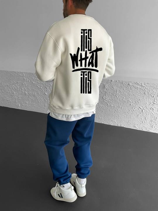 Off-White "What" Printed Oversize Sweatshirt