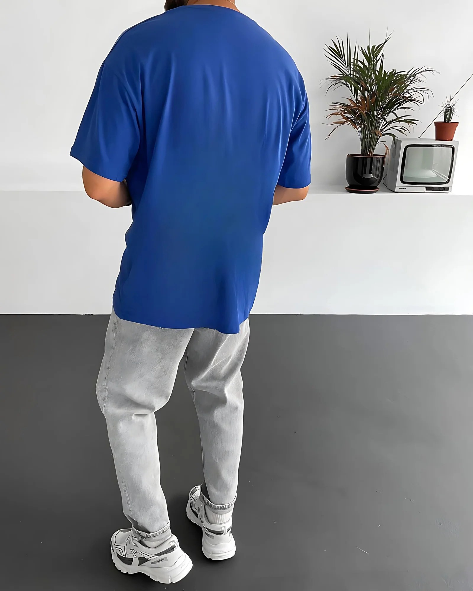 Royal Blue "Eagle" Printed Oversize T-Shirt