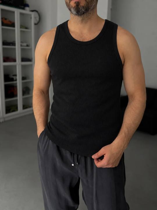 Ribbed Tank Top - Black