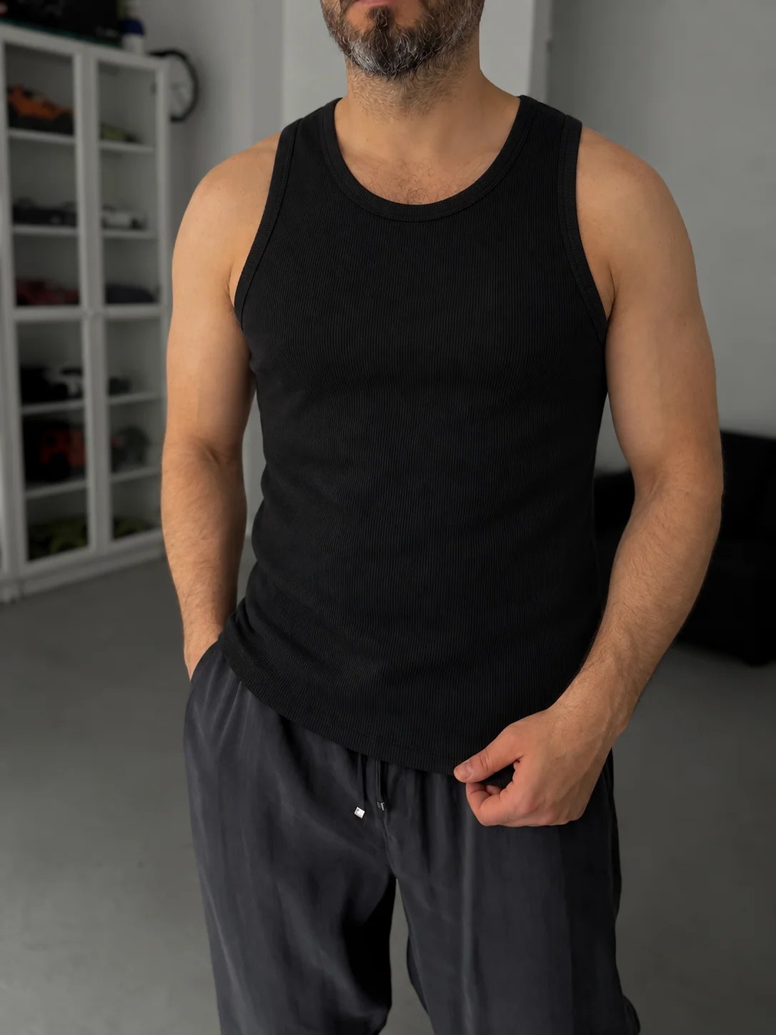 Ribbed Tank Top - Black