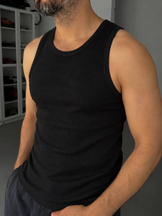 Ribbed Tank Top - Black