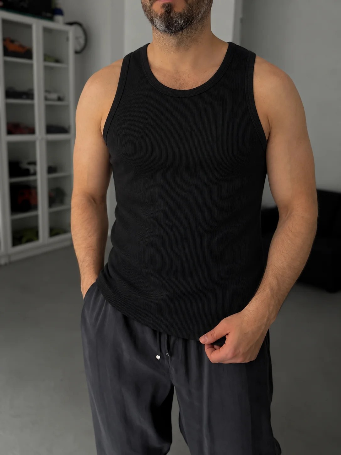 Ribbed Tank Top - Black