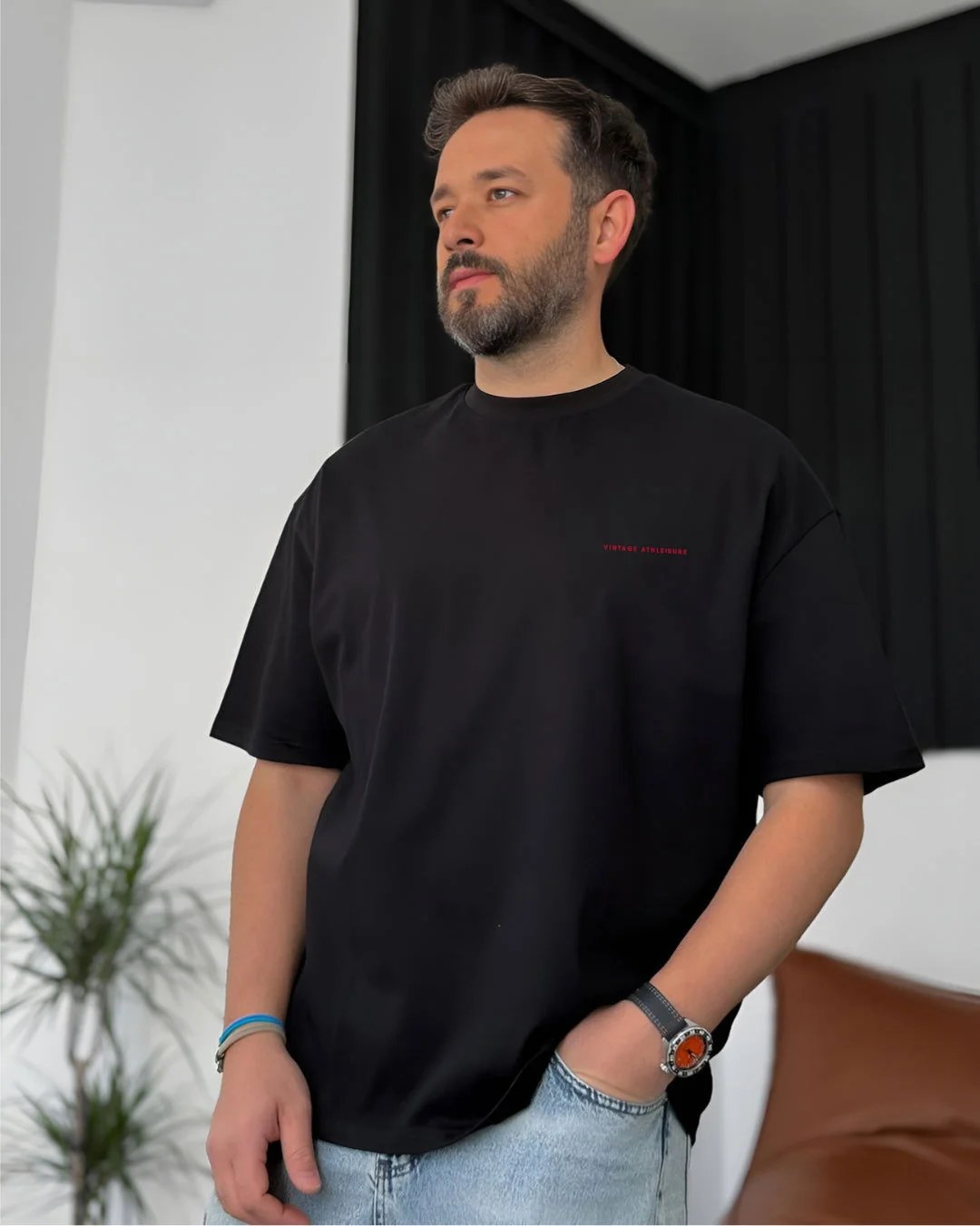 Black "Good rich" Printed Oversize T-Shirt