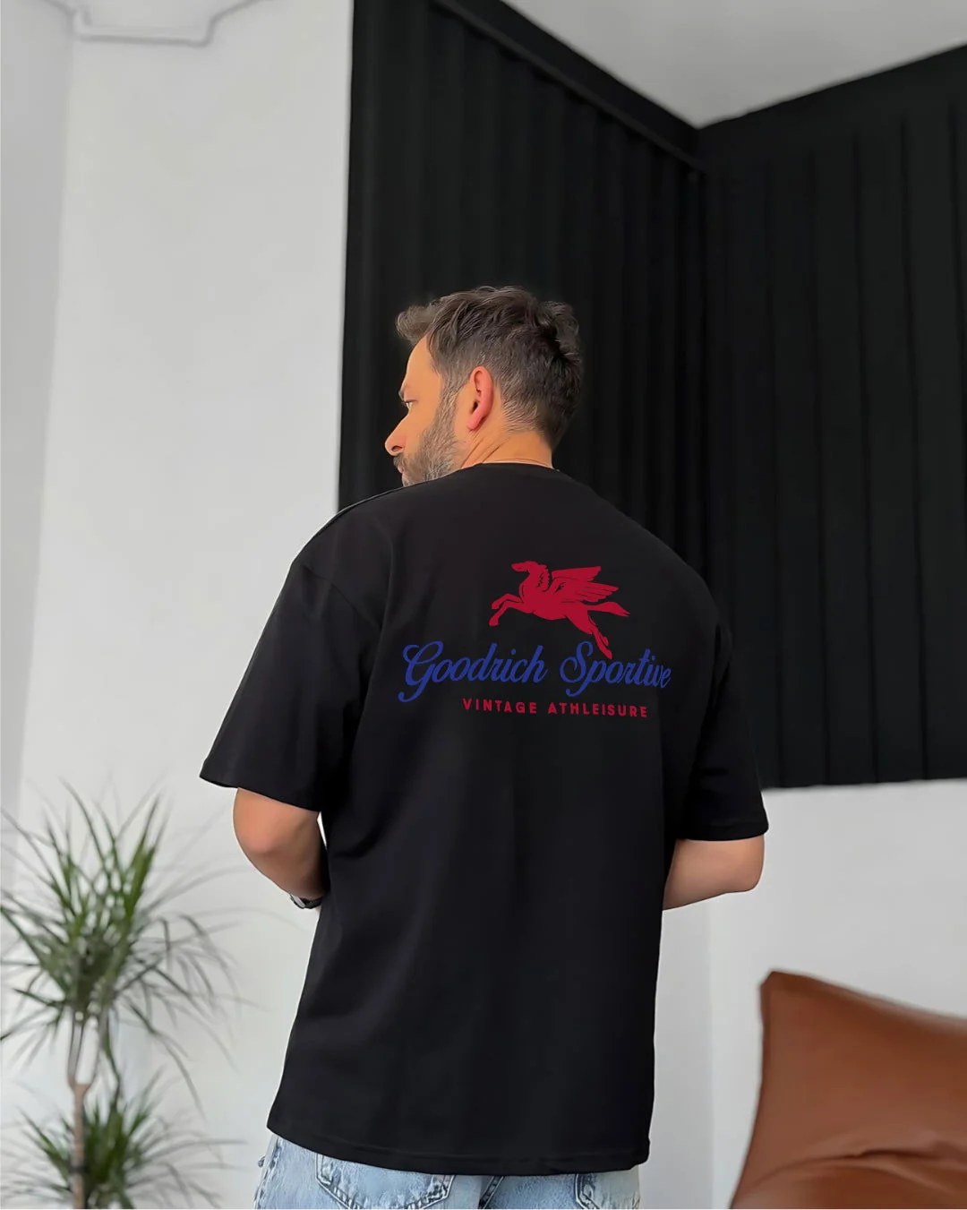 Black "Good rich" Printed Oversize T-Shirt