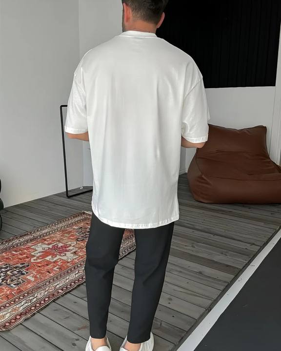 White "12:12" Printed Oversize T-Shirt