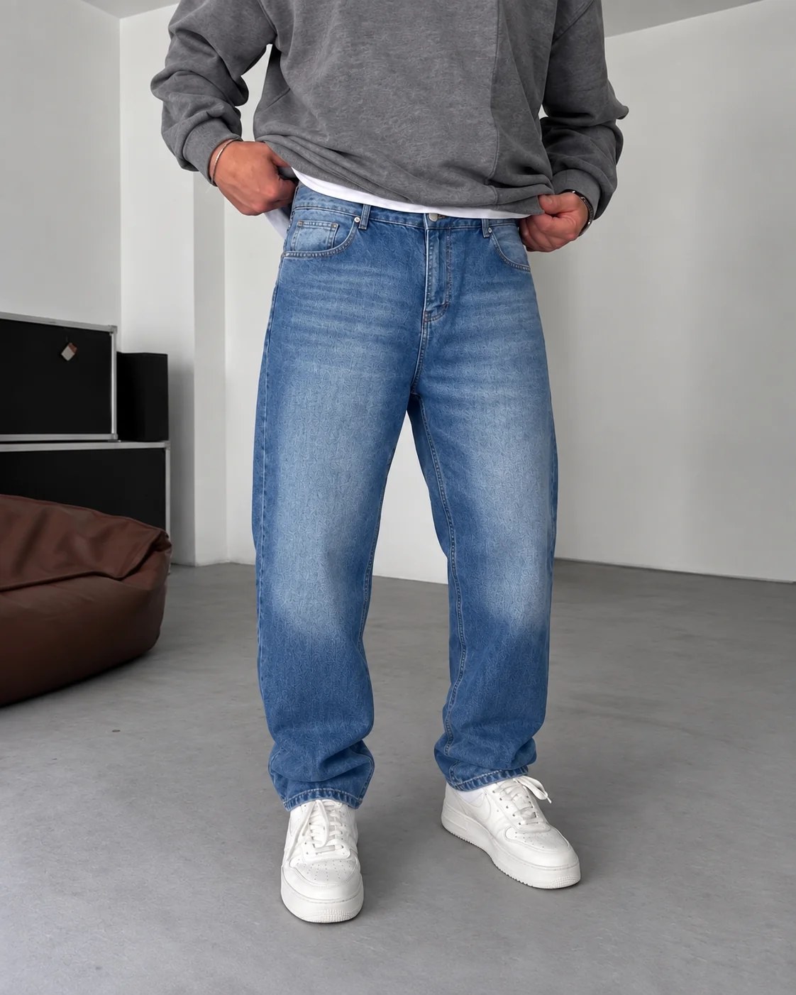 Dark Blue Relaxed Fit Denim Jeans
