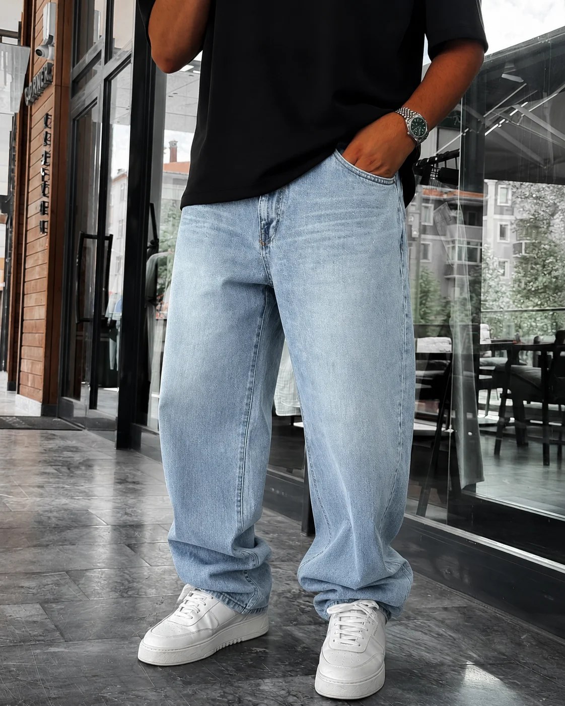 Light Blue Relaxed Fit Denim Jeans