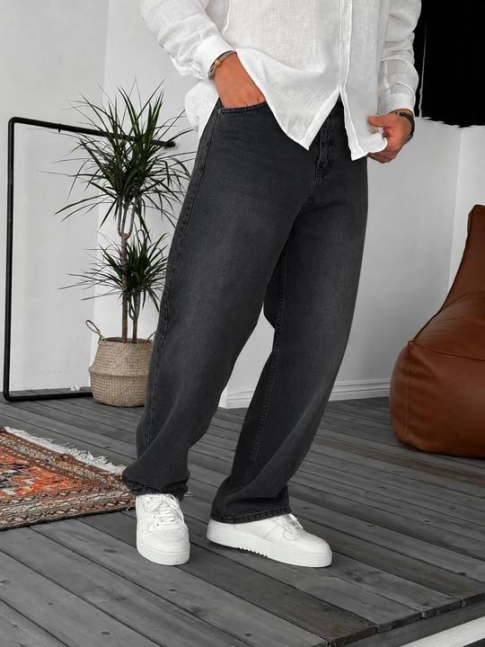 Washed Black Relaxed Fit Denim Jeans