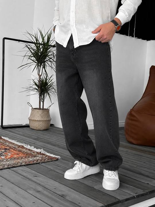 Washed Black Relaxed Fit Denim Jeans