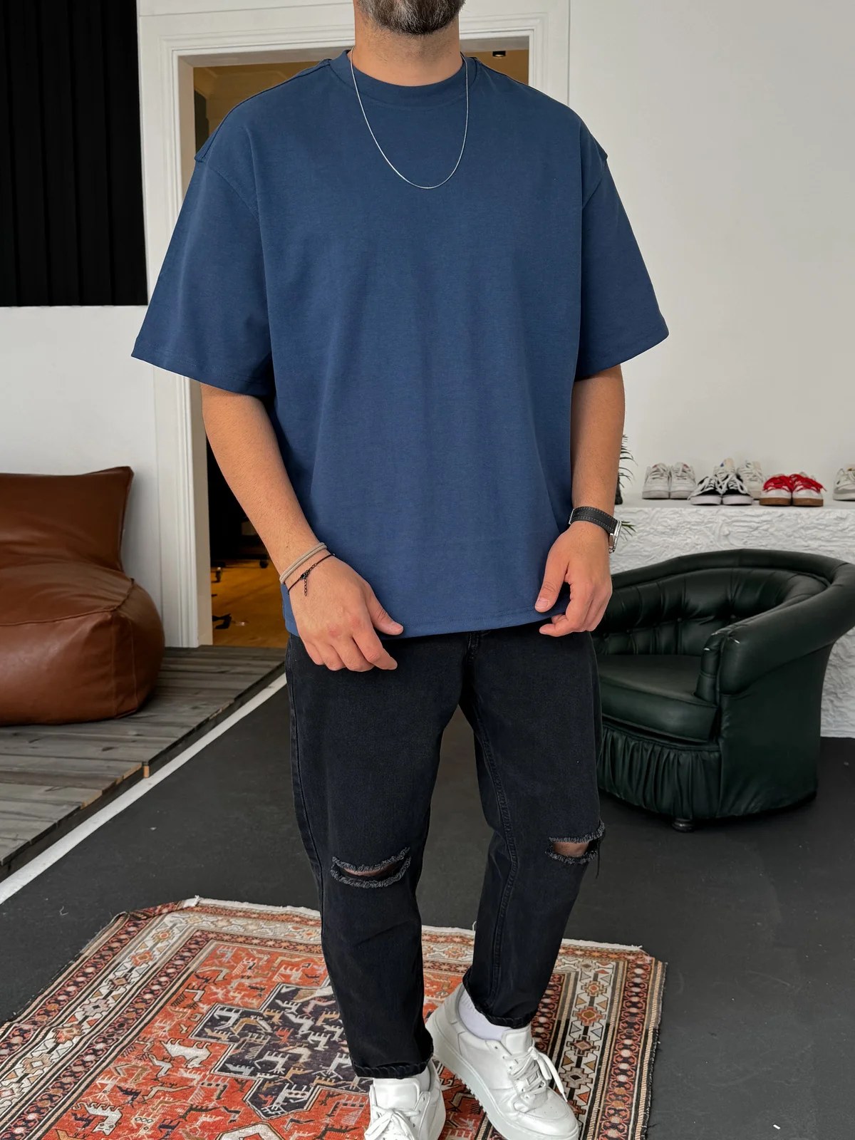 Premium Petrol Basic Oversize T-Shirt