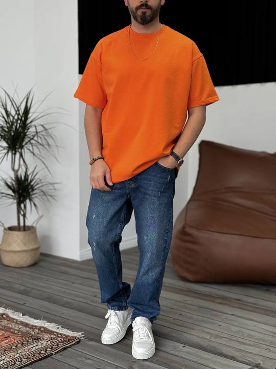 Premium Orange Basic Oversize T-Shirt