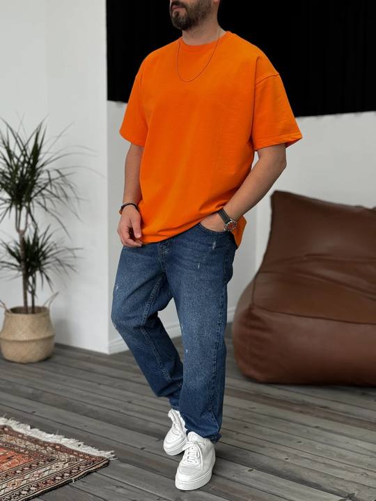 Premium Orange Basic Oversize T-Shirt